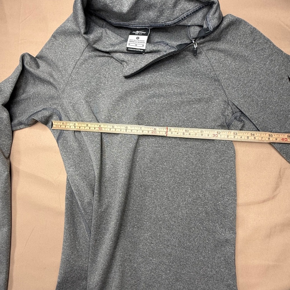 Nike Pro Dri-FIT Womens Grey Heather Asymmetrical 1/4 Zip Pullover Medium